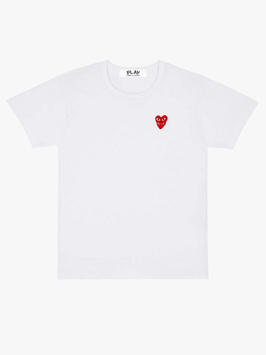 Comme Des Garcons PLAY Basic T-Shirt Red Family Heart White