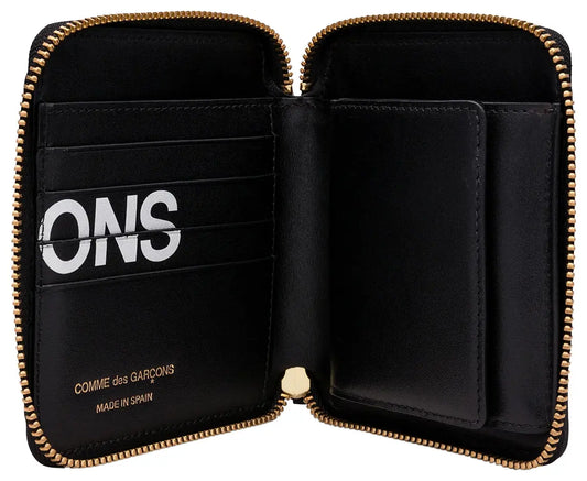 Comme Des Garcons Wallet Zip Around Logo Black