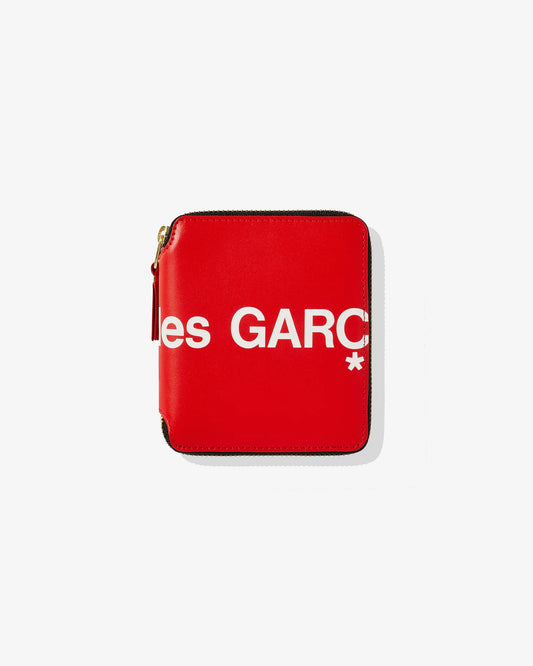 Comme Des Garcons Wallet Zip Around Logo Red