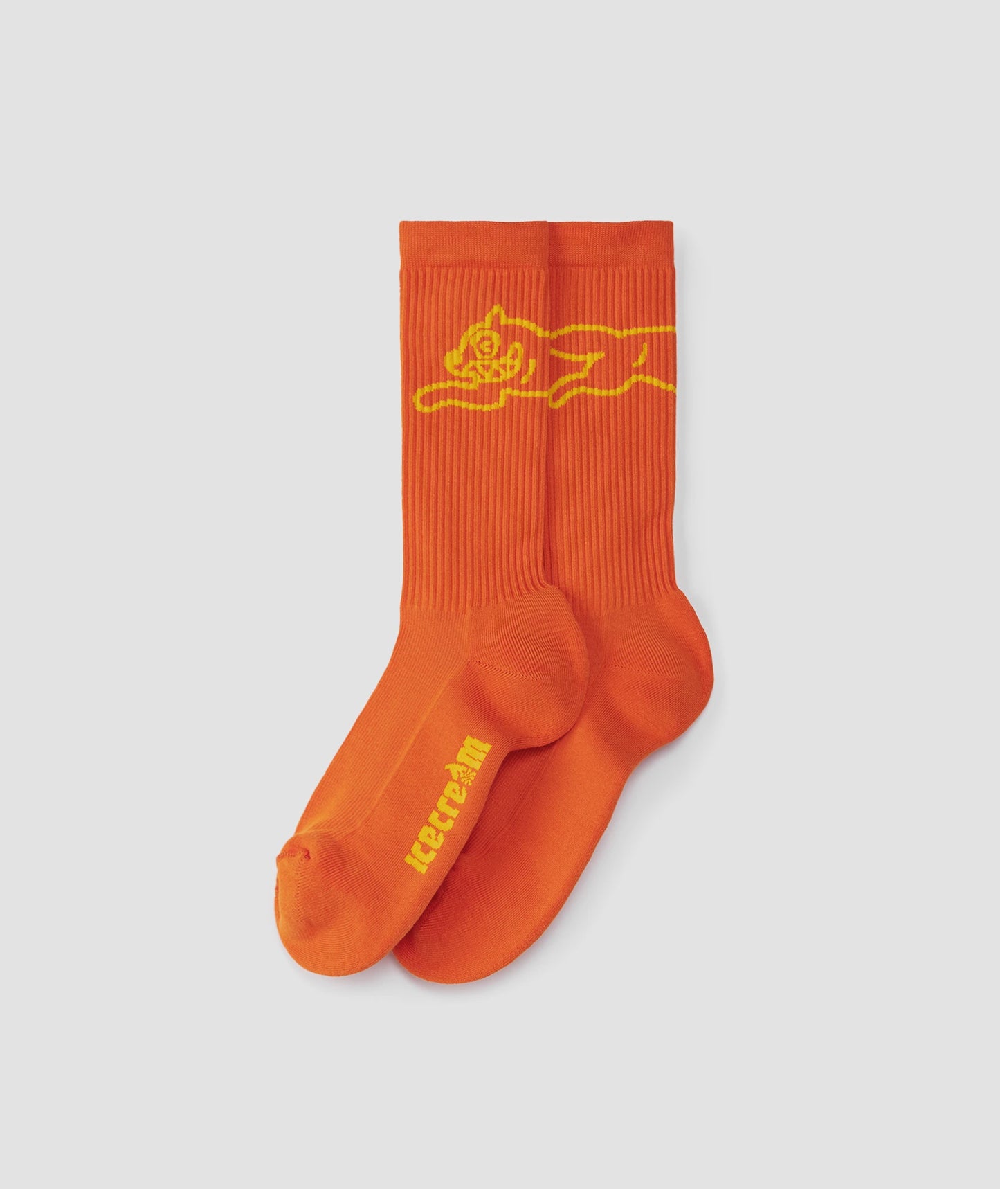 Icecream Running Dog Socks Orange