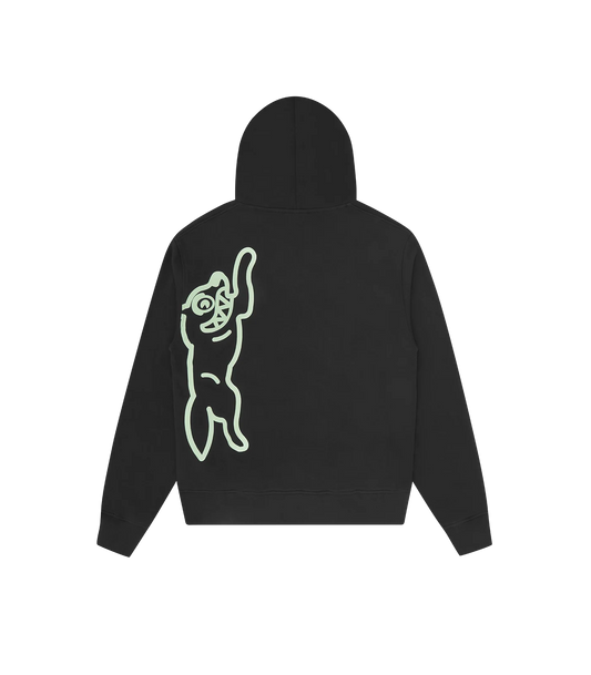 Ice Cream Vertical Jumbo Running Dog Popover Hoodie Black