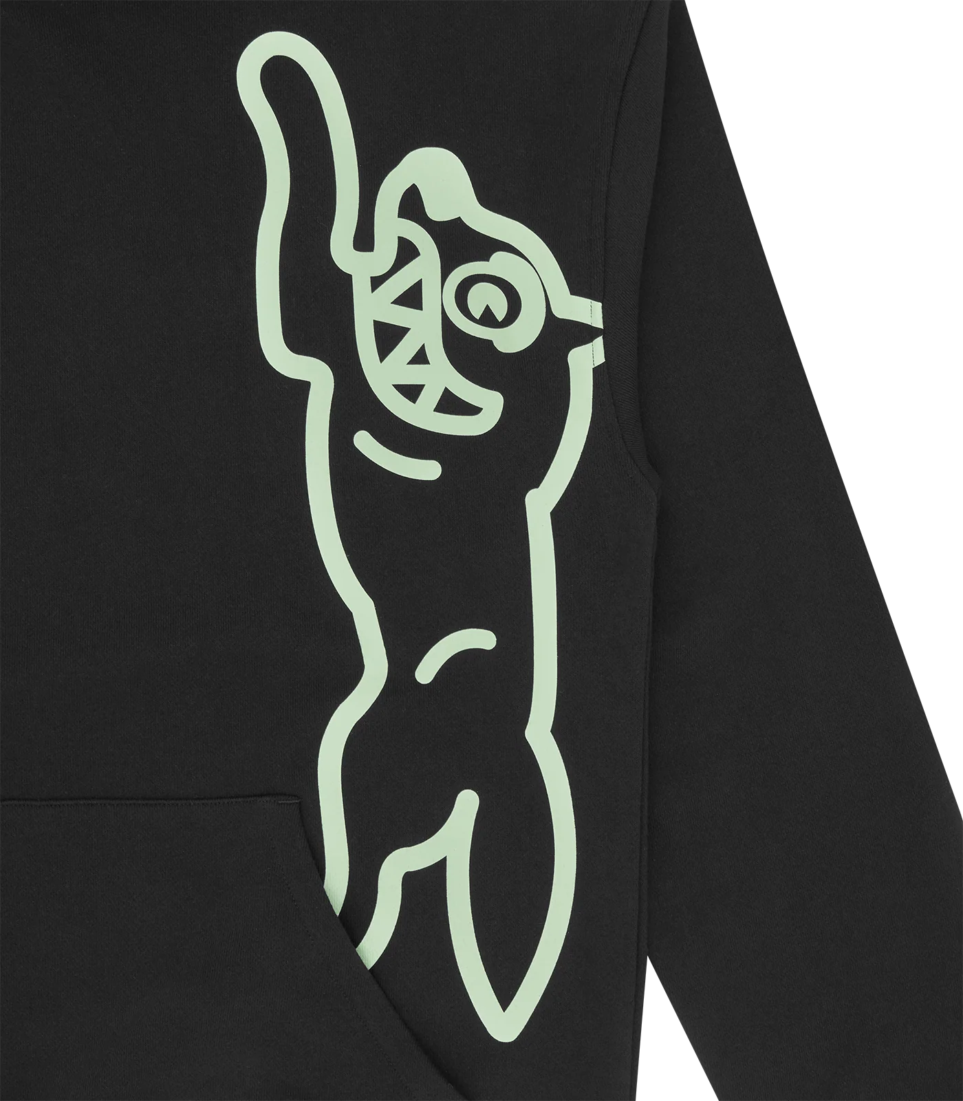 Ice Cream Vertical Jumbo Running Dog Popover Hoodie Black