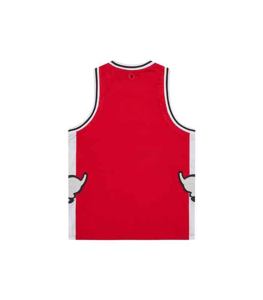 Ice Cream Running Puppy Applique Basketball Vest Red