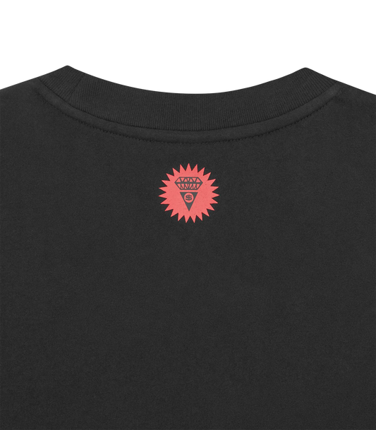Ice Cream Running Dog Polka Dot T-Shirt Black