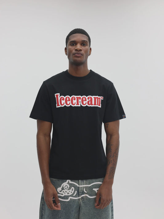 Ice Cream Puff Print Logo T-Shirt Black
