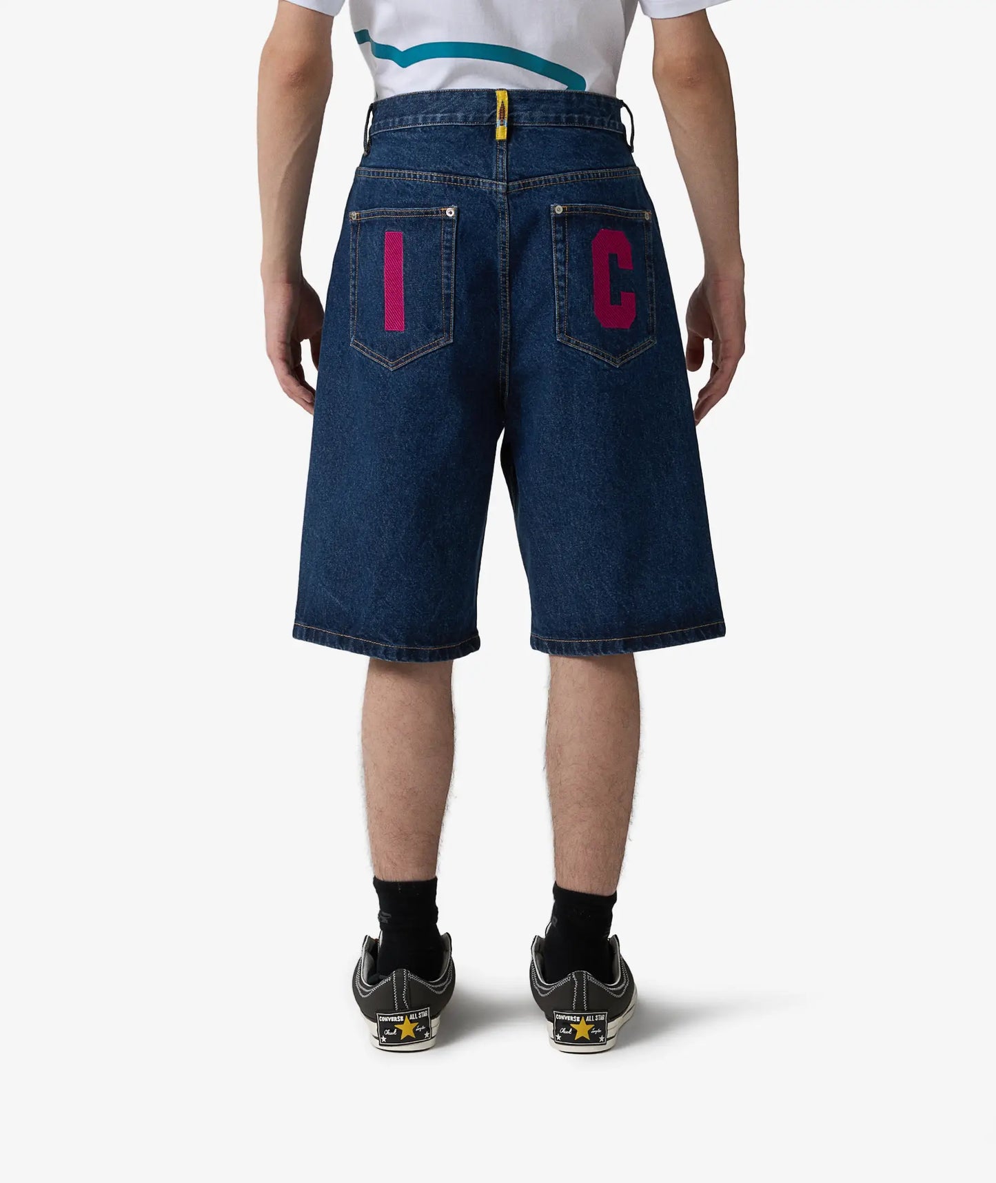 Ice Cream Running Dog Jorts Indigo