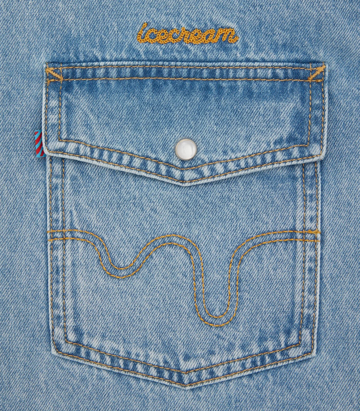 Ice Cream Denim Jacket Chain Stitch Blue