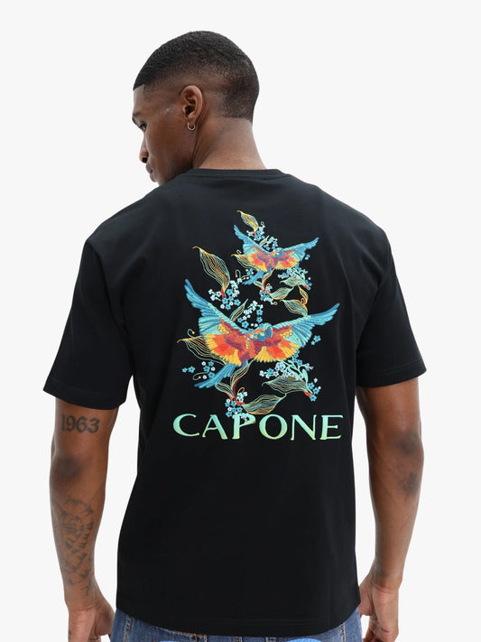 Capone Logo T-Shirt Black - Aqua