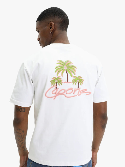 Capone Logo T-Shirt White - Pink