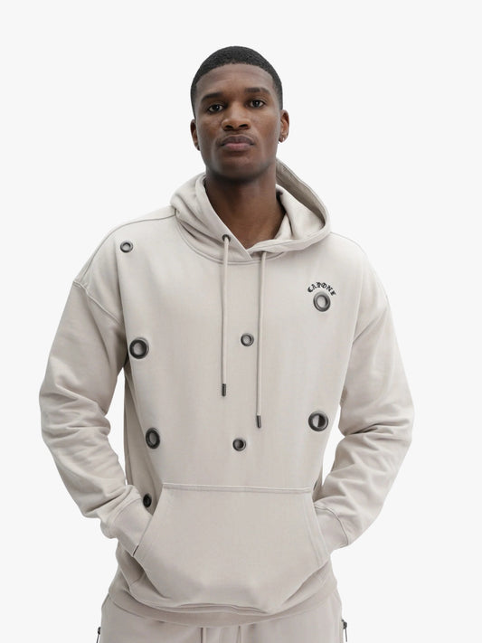 Capone Hoodie Metallic Rings Beige