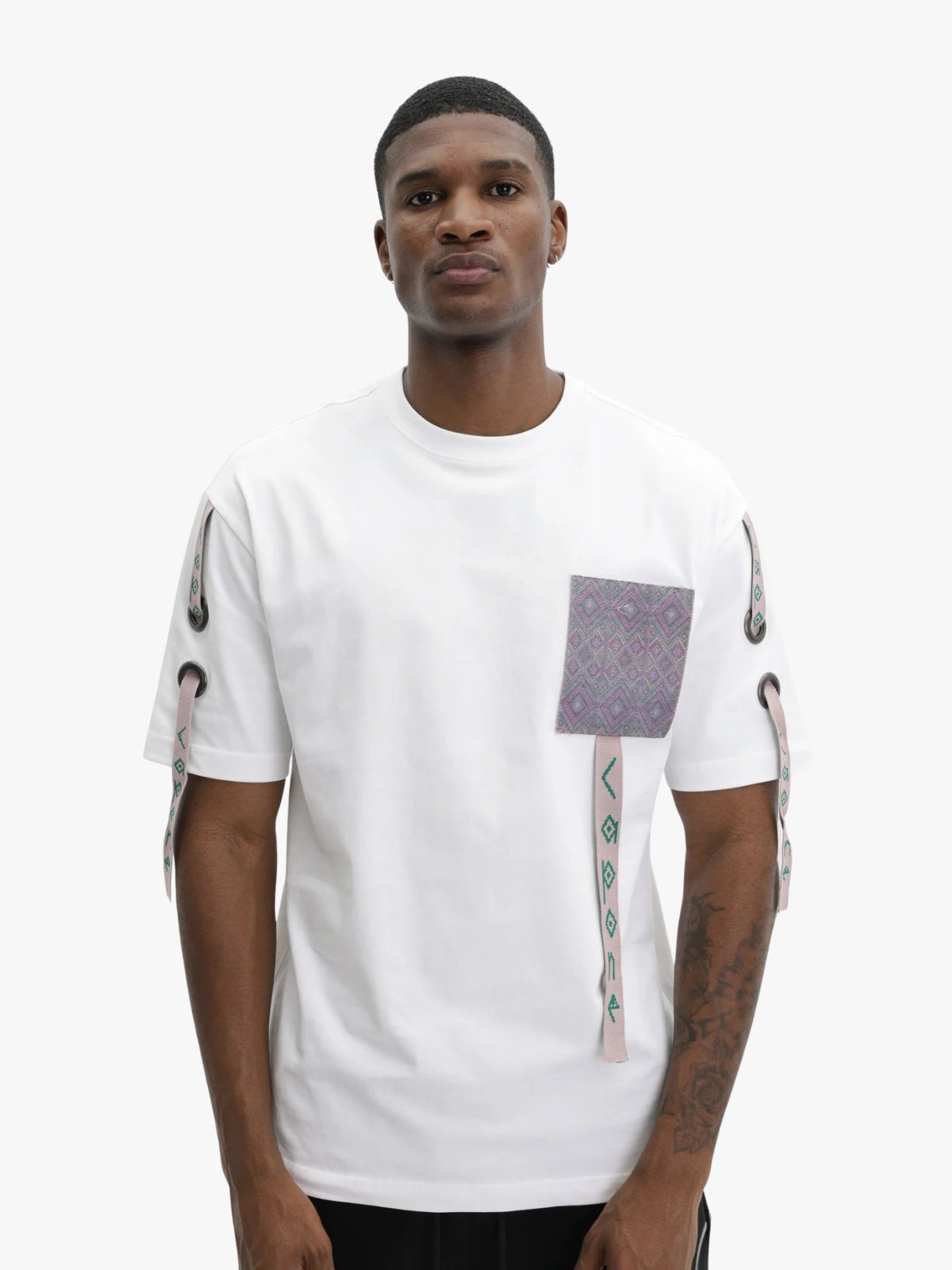 Capone T-Shirt Multi Printed Pocket White