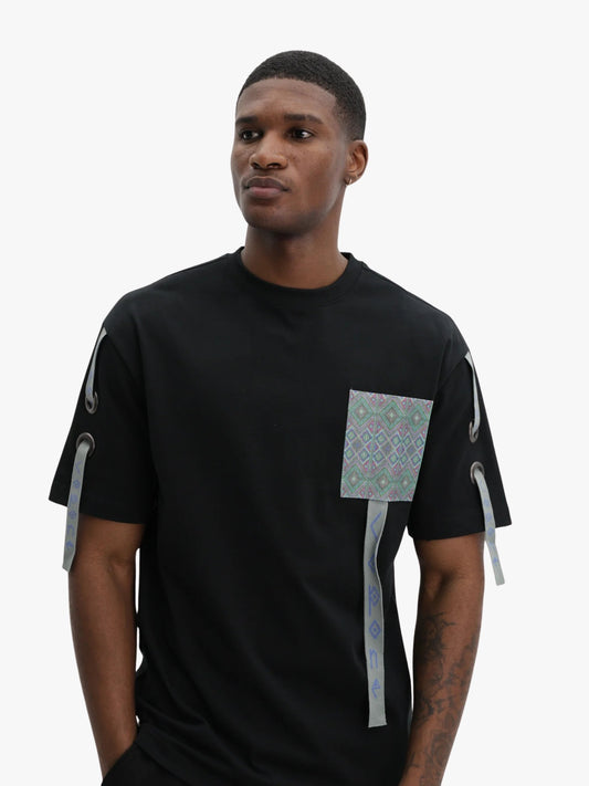 Capone T-Shirt Multi Printed Pocket Black