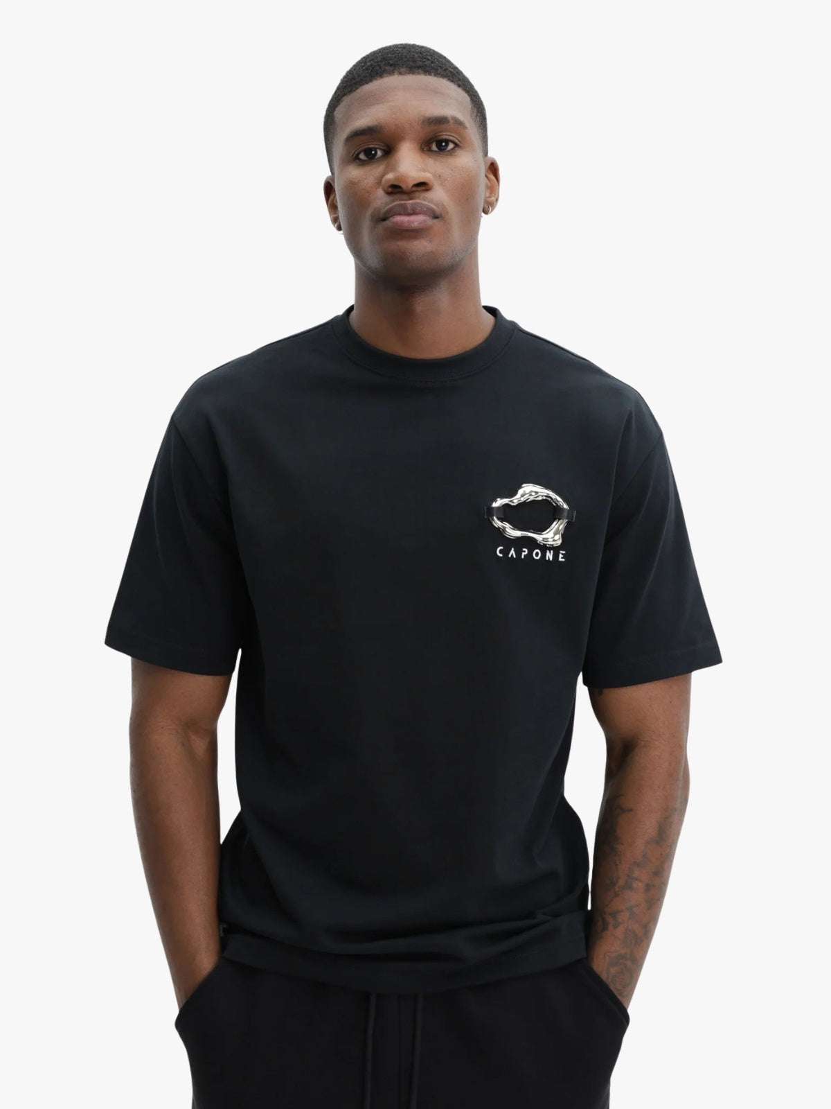Capone T-Shirt Metallic Logo Black