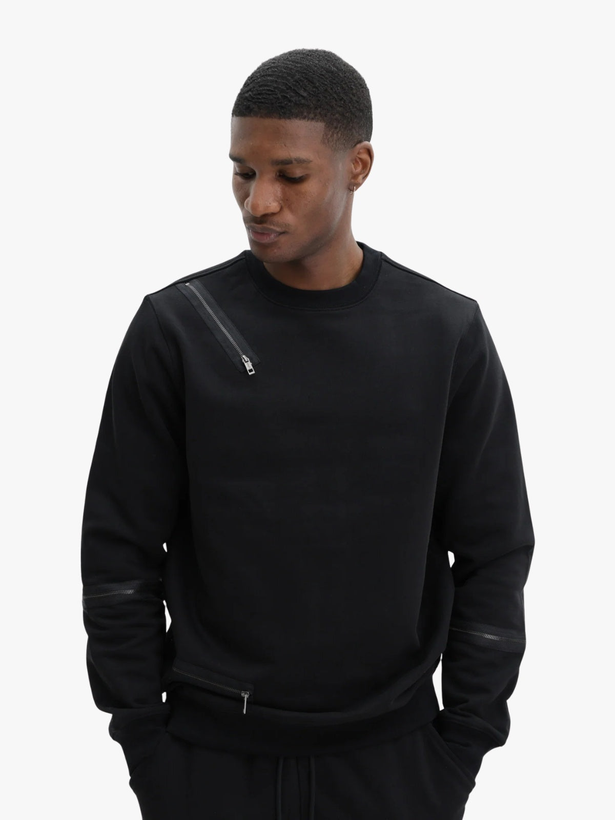 Capone Sweater Zip Black