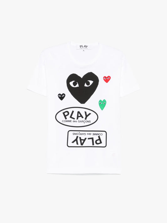 Comme Des Garcons PLAY Multi Heart Patch Logo White