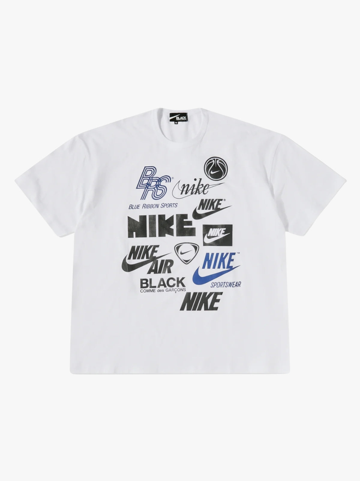 Comme Des Garcons Black x Nike Logo Print Tee White- Blue