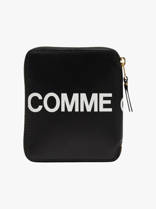 Comme Des Garcons Wallet Zip Around Logo Black