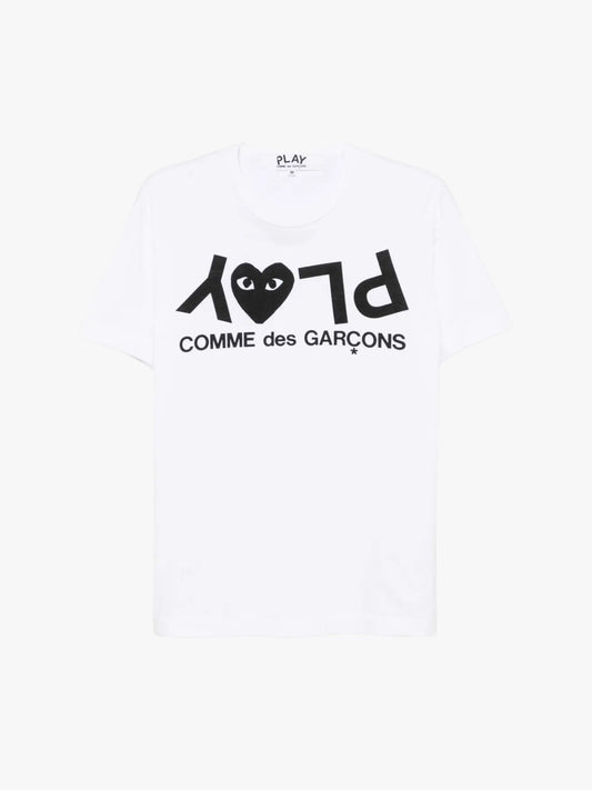 Comme Des Garcons Play Upside Down Logo T-Shirt White