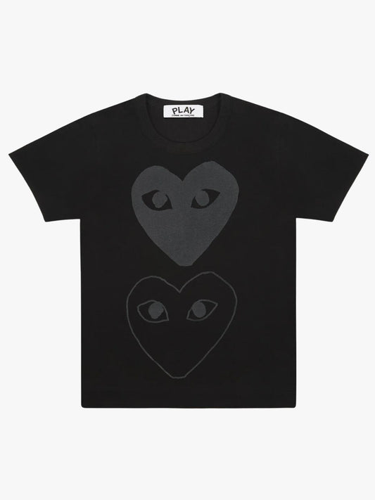 Comme Des Garcons Play Shaded Heart T-Shirt Black
