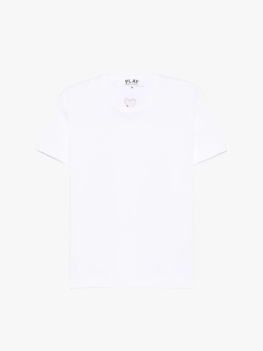 Comme Des Garçons Play Back Red Heart-Patch T-shirt