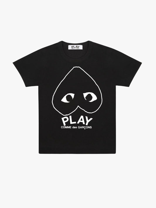 Comme Des Garcons Play Upside Down Logo Tee Black