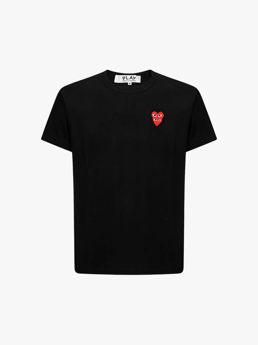 Comme Des Garcons Play Double Heart T-Shirt Black