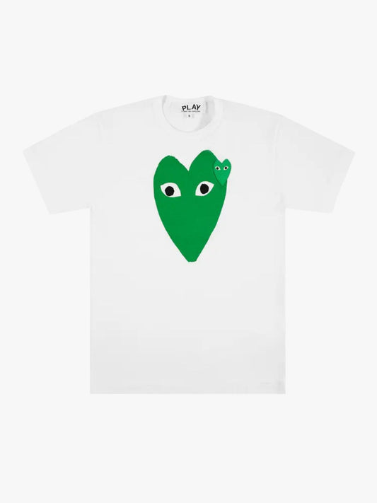 Comme Des Garcons Play Big Green Heart T-Shirt White