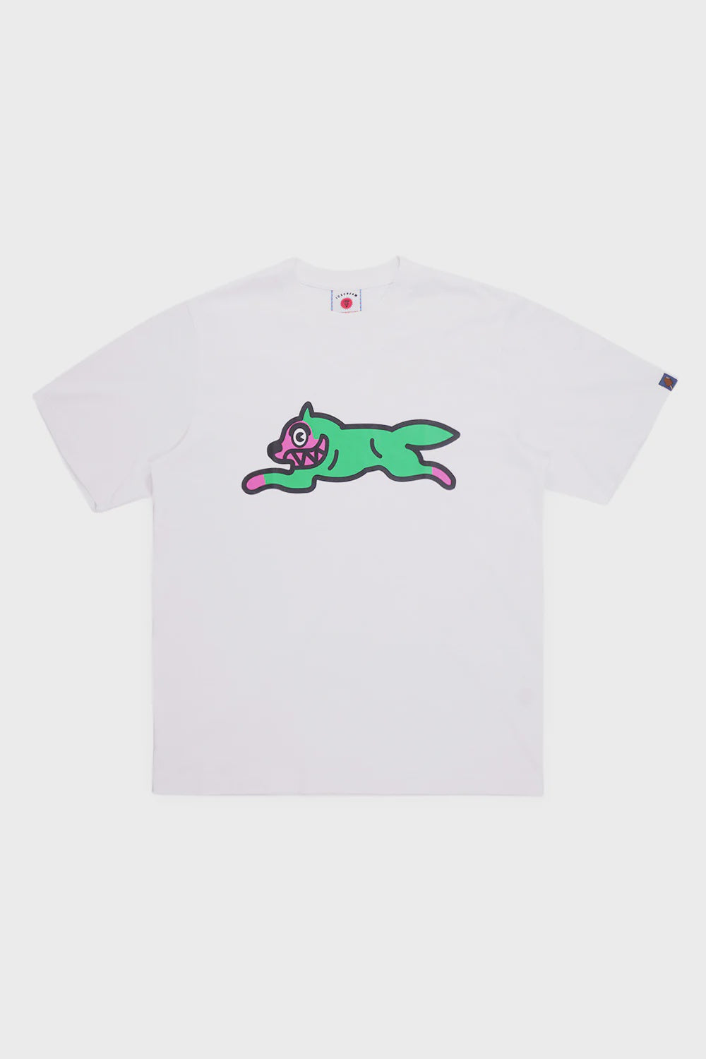 IceCream Running Dog T-Shirt White (Green Print)